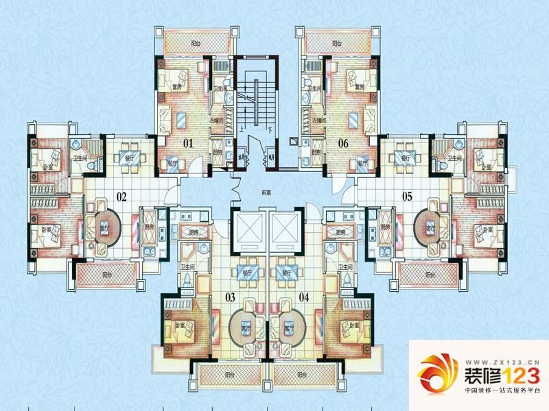 锦绣海湾城户型图80座户型图 2室.