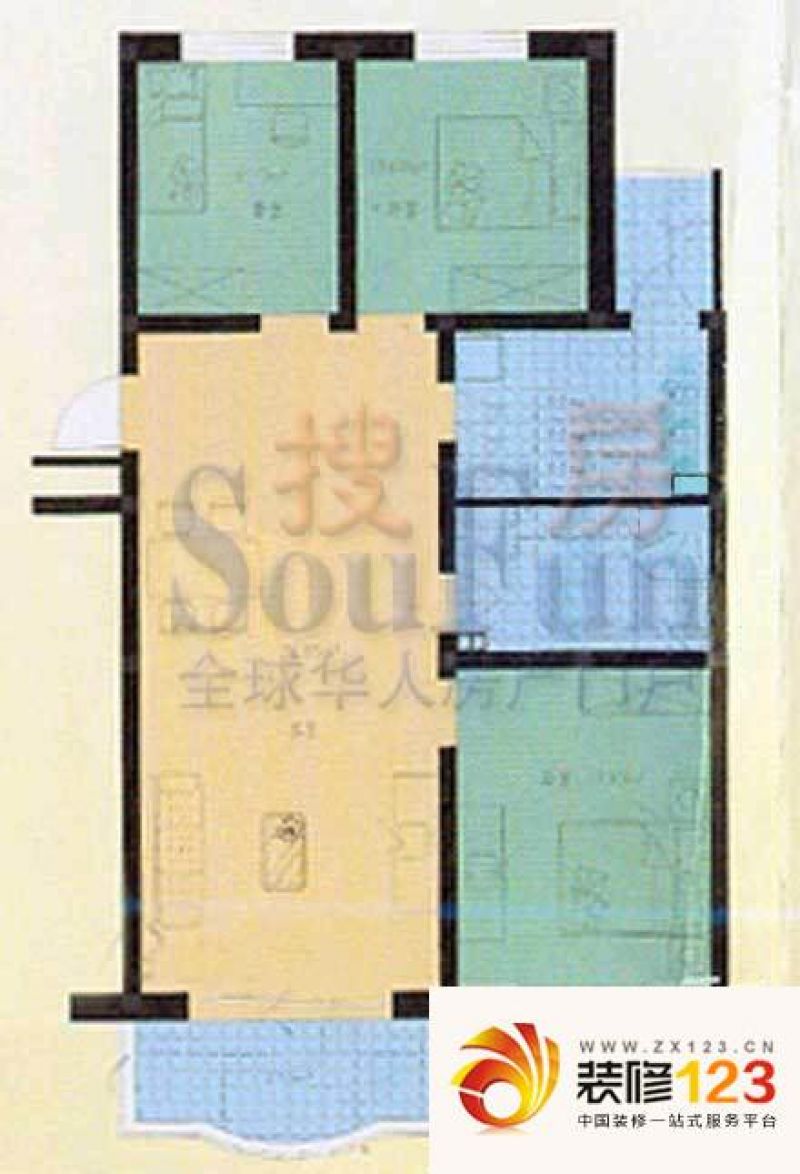 胜利嘉园一期户型图户型图 3室2.