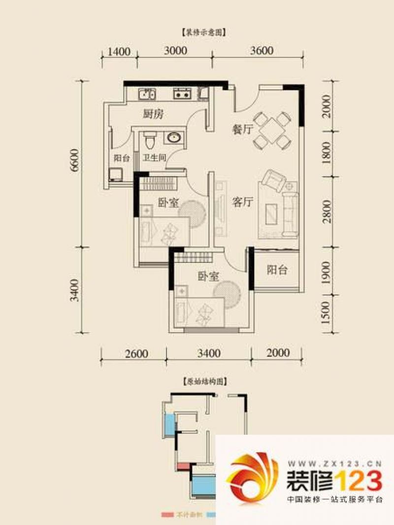 宝嘉花与山高层b户型户型图.