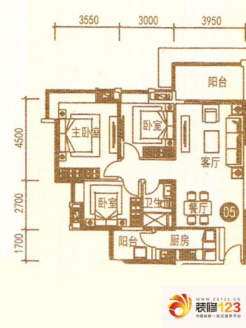 广州亚运城天誉户型图3座05户 .