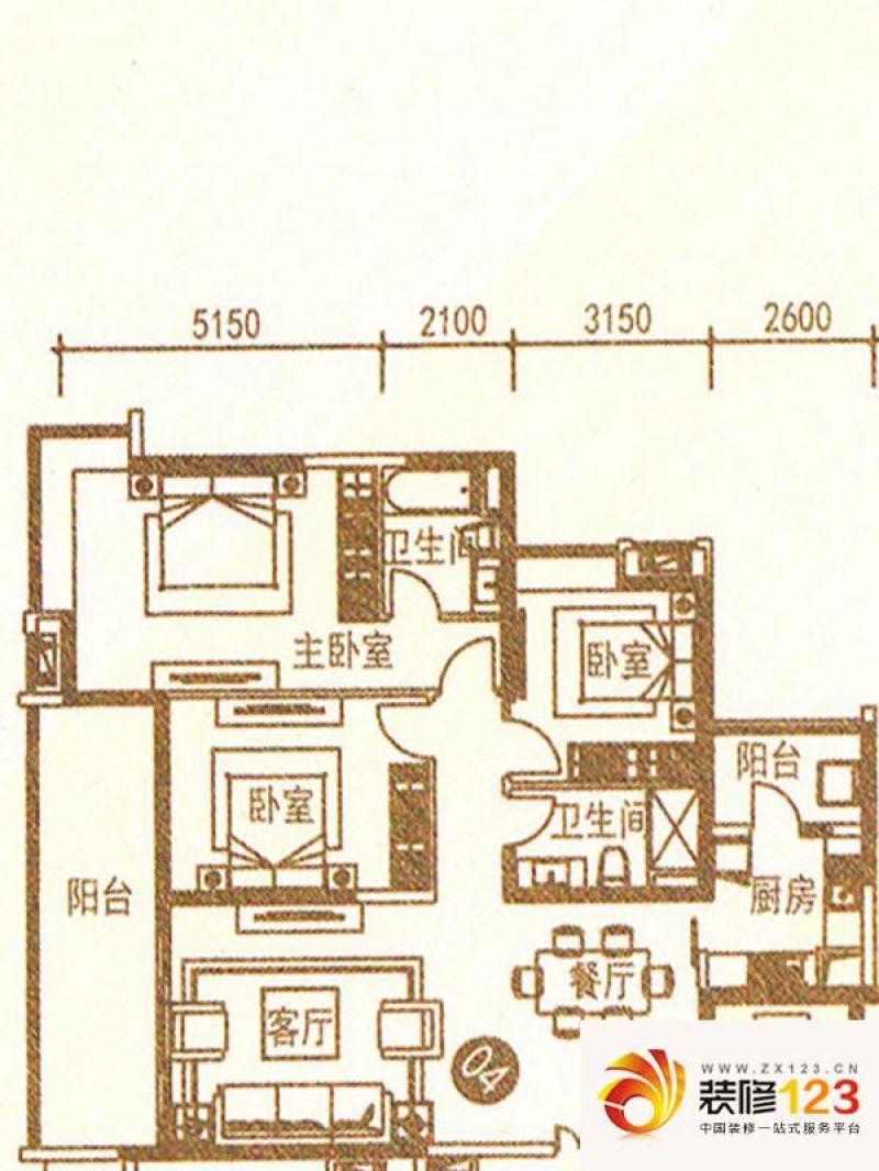 廣州亞運城天譽戶型圖3座04戶 .