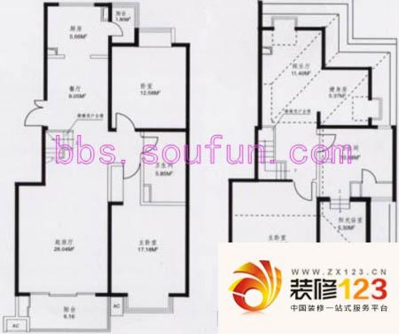 兴城嘉园户型图户型图 3室3厅2卫.