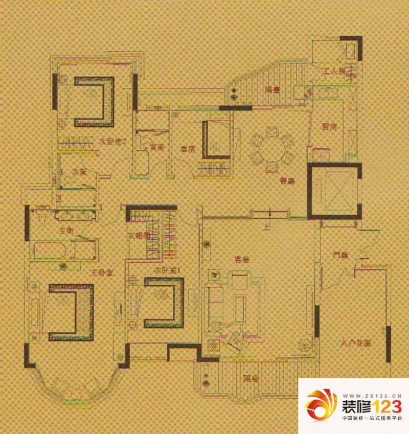 帝景苑户型图户型图 5室2厅3卫1.