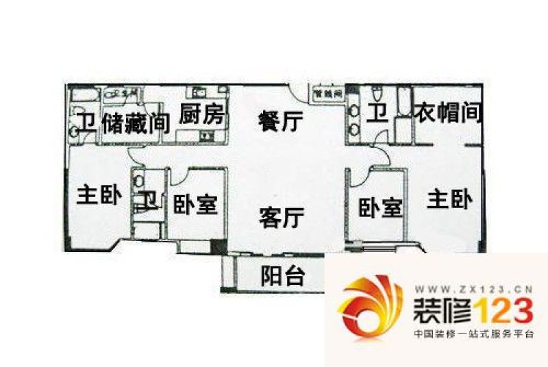 丽江花园左岸户型图5室2厅户型图.