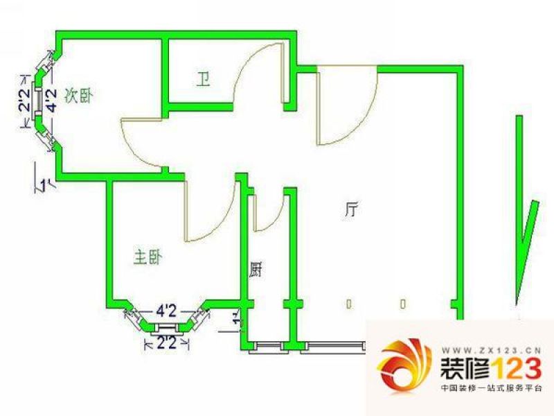 天鑫家园二期户型图户型图 2室1.