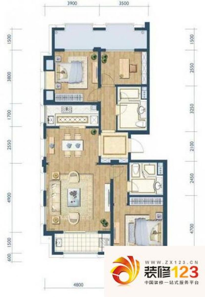 绿城西溪诚园156方C1户型户型图 ...