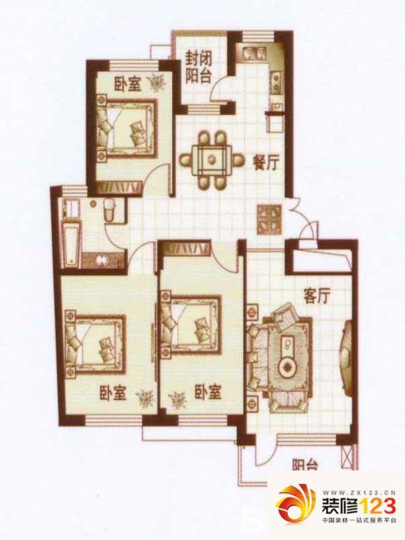 海昌枫桥园 3室户型图