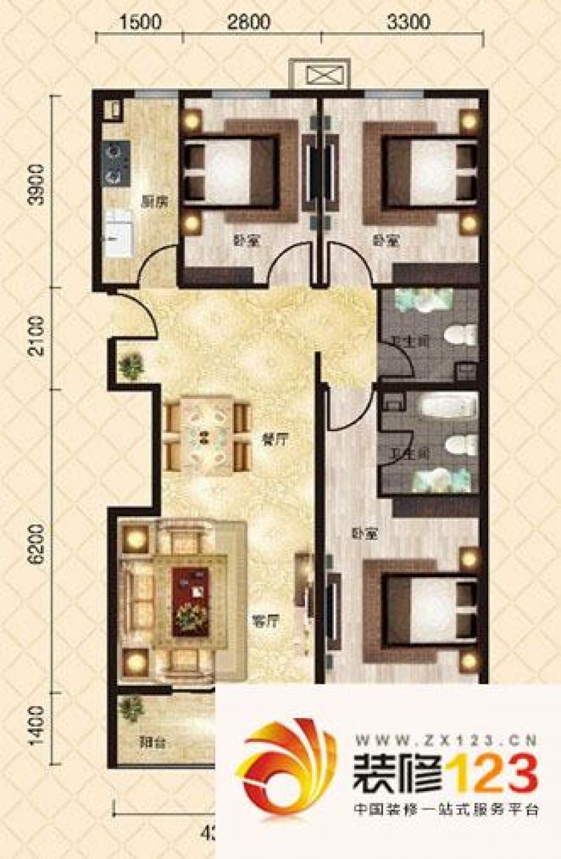 迁安奥特锦鸿嘉苑奥特锦鸿嘉苑户型图2居室 2室2厅.