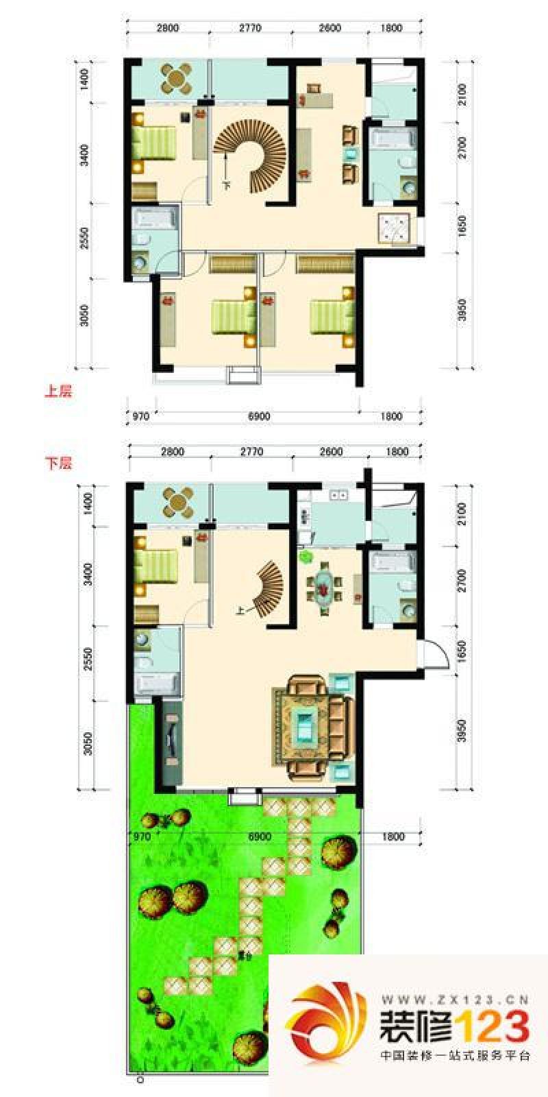 王子廣場戶型圖1#樓b塔樓躍層樓 .