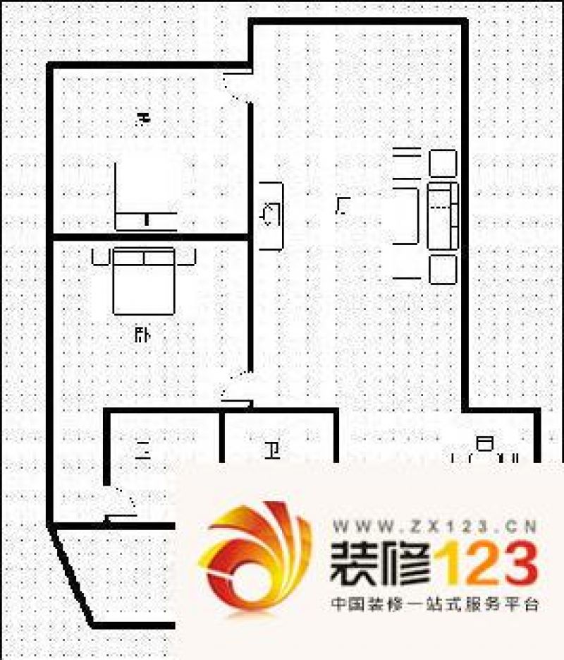 卧龙山庄 2室户型图