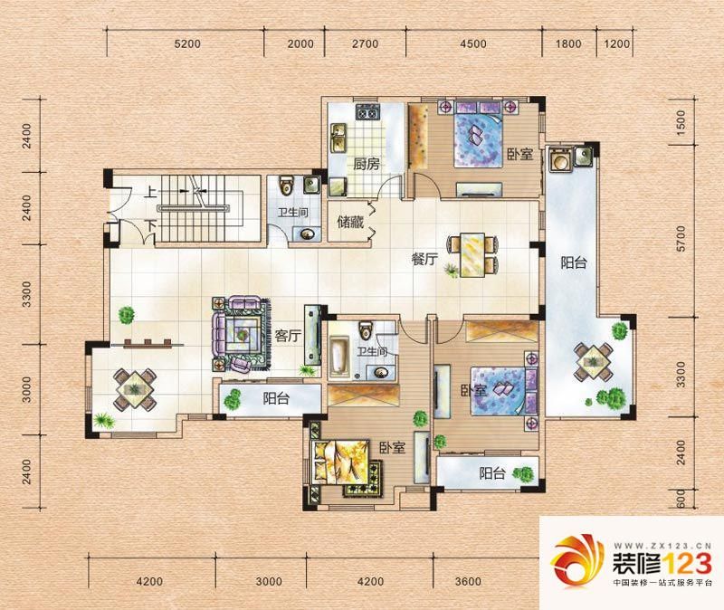 银地班芙小镇户型图B2-4、B4-4户 ...