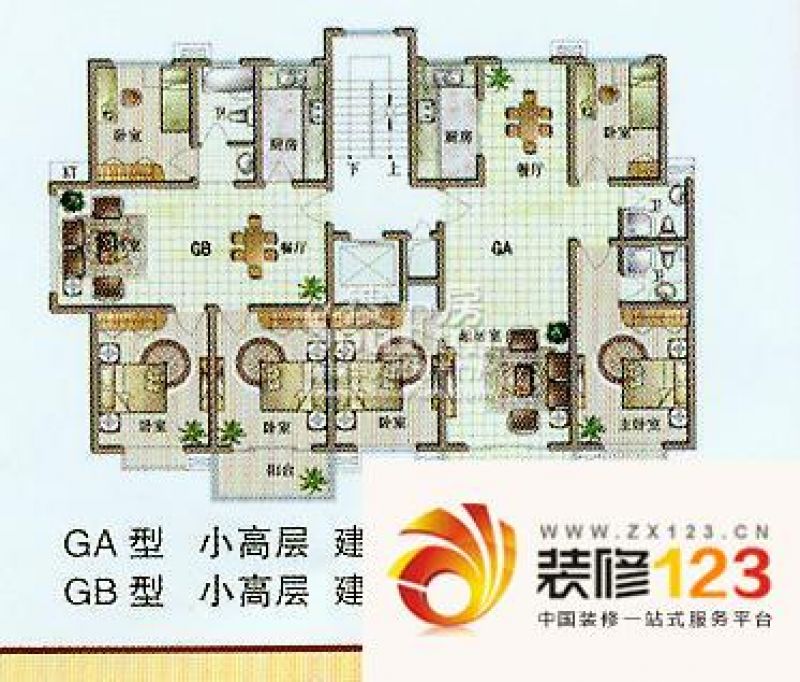 都市华庭户型图ga户型122.28o 3.