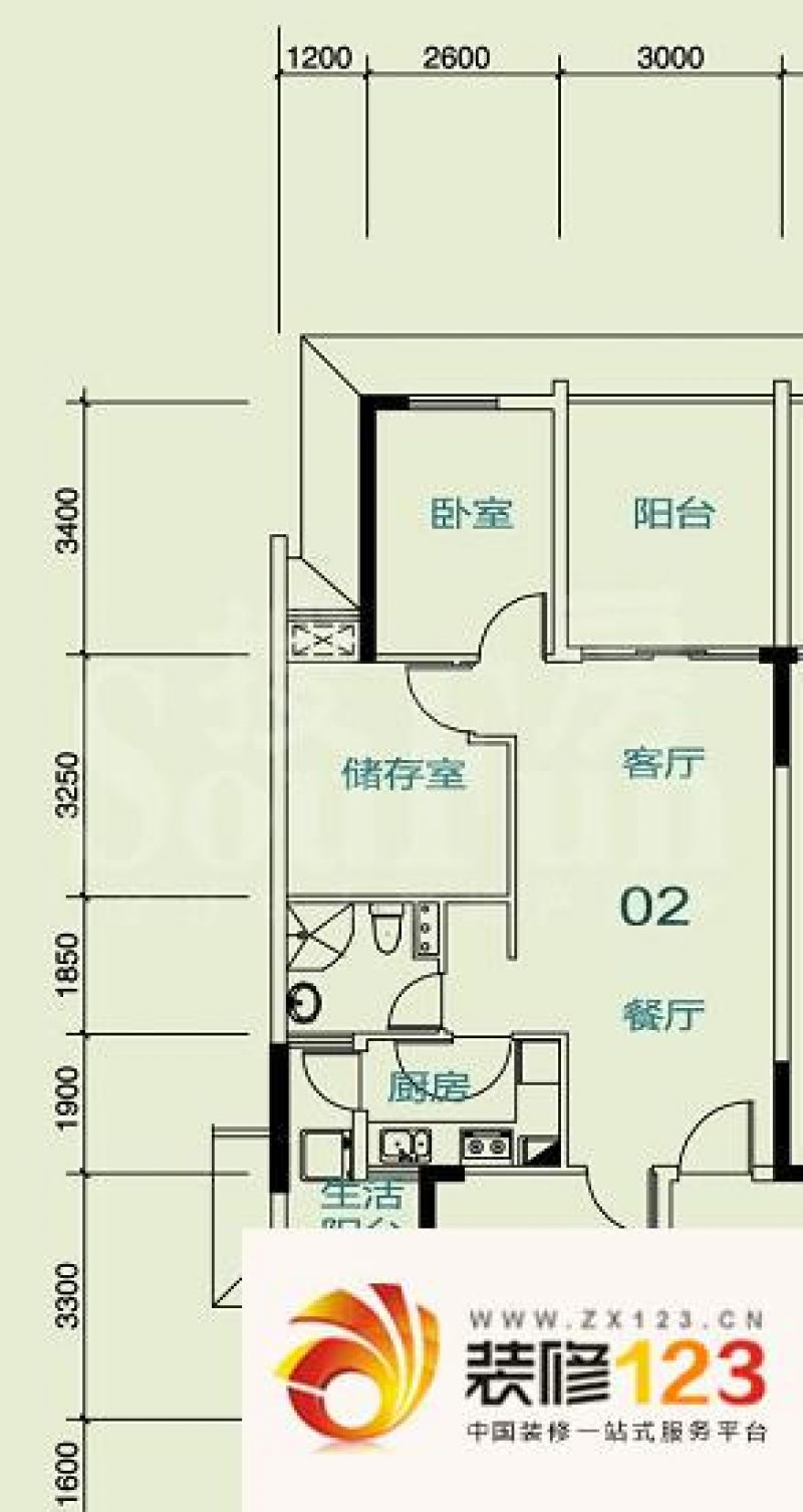龙光峰景华庭户型图8栋b座首层02 .
