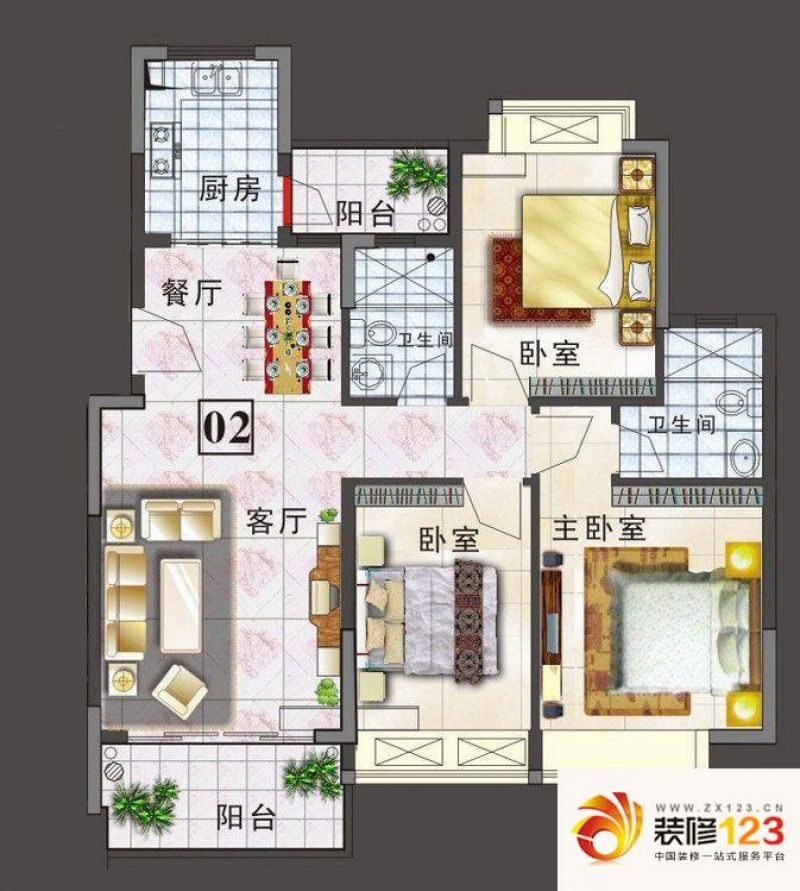 经典名雅园户型图9栋13栋02户型.