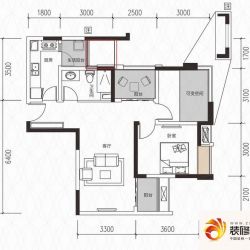 成都绿地中心468公馆户型图G2户 ...