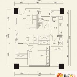 红星国际户型图住宅户型d 1室2厅 ...