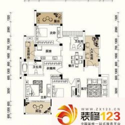 二泉紫园 3室 户型图