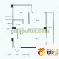 莲花逸都户型图A-2a型 2室2厅1卫 ...