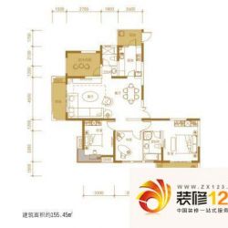 上海东韵户型图N户型 3室2厅2卫1 ...