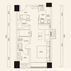 红星国际户型图住宅户型c 1室1厅 ...