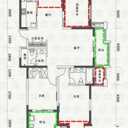 名邦西城国际户型图D户型 3室2厅 ...