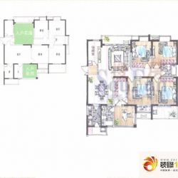 清扬康臣户型图A+B  4室2厅2卫 ...