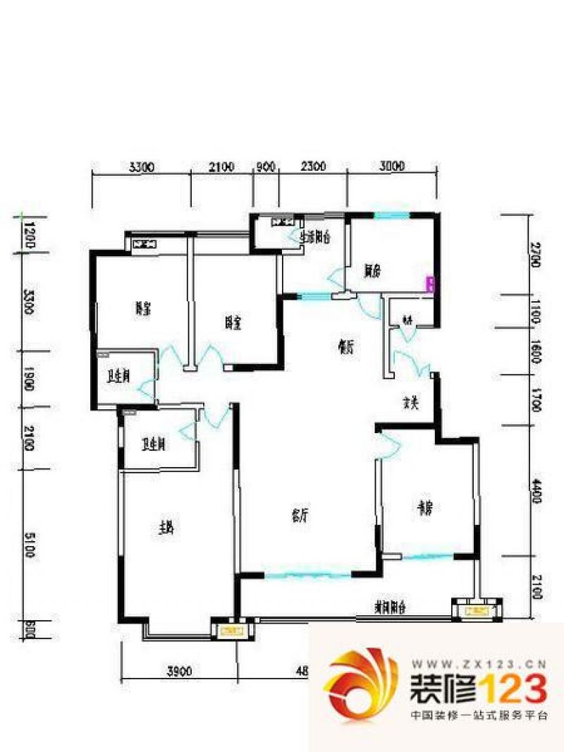 曲江华府户型图户型c 3室2厅2卫1 .