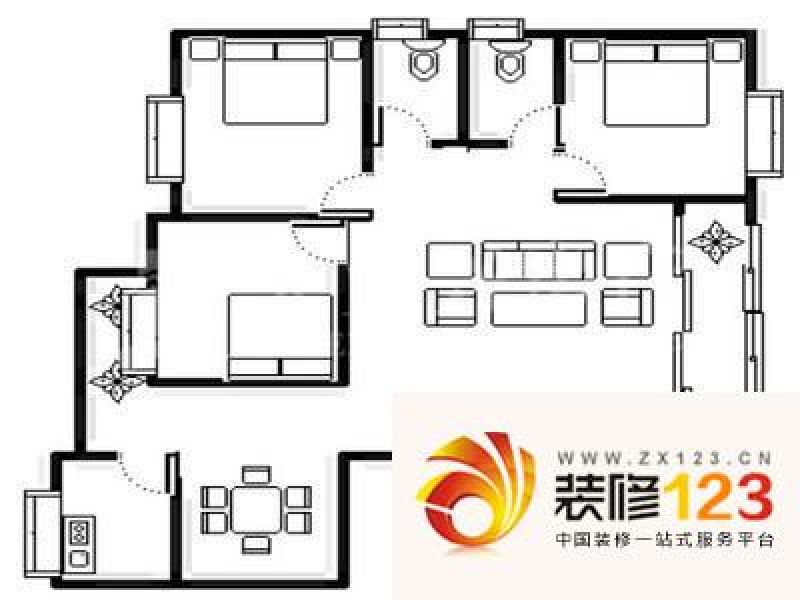 江南华都 3室 户型图