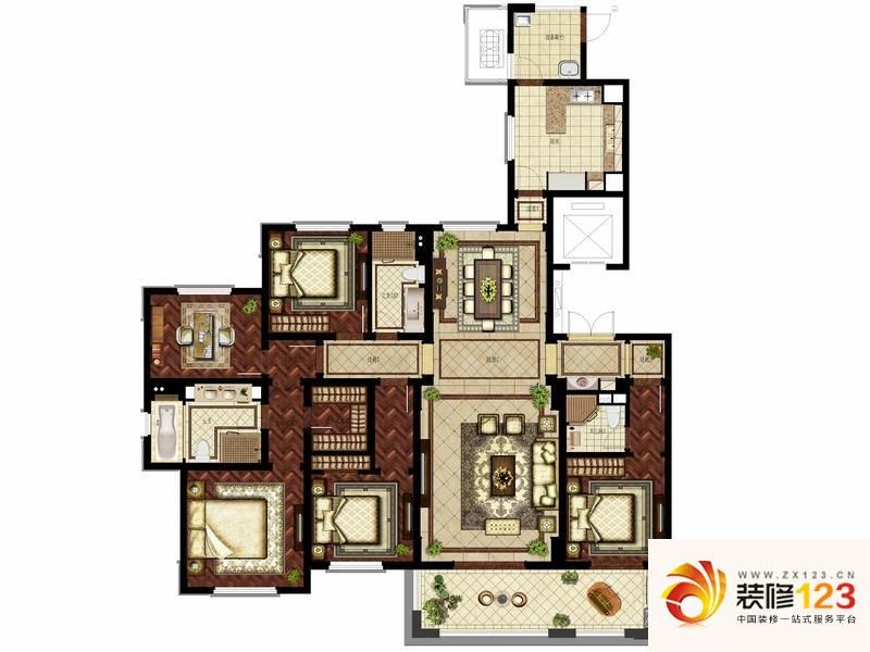 华润悦府户型图二期237平户型图.