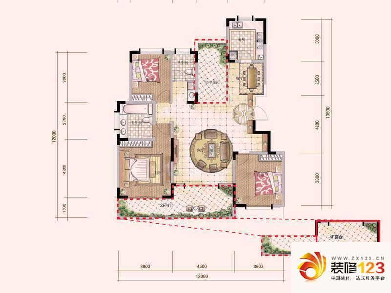 天下锦城d3退台洋房户型图.