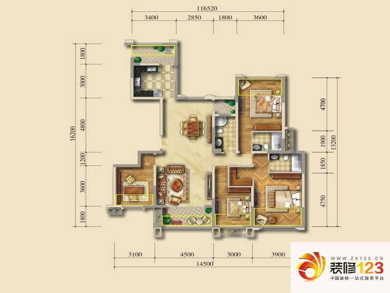 龙光天悦龙庭B1户型户型图 ...