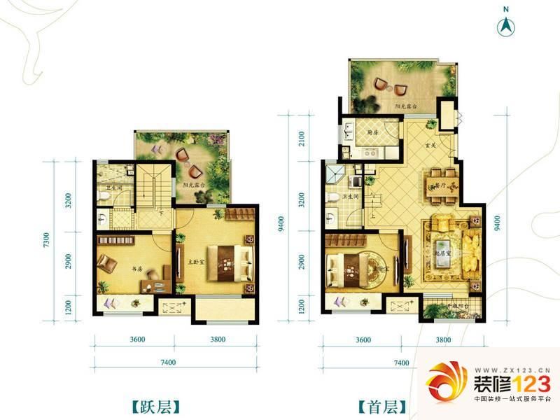 金地朗悦a1跃层2户型图