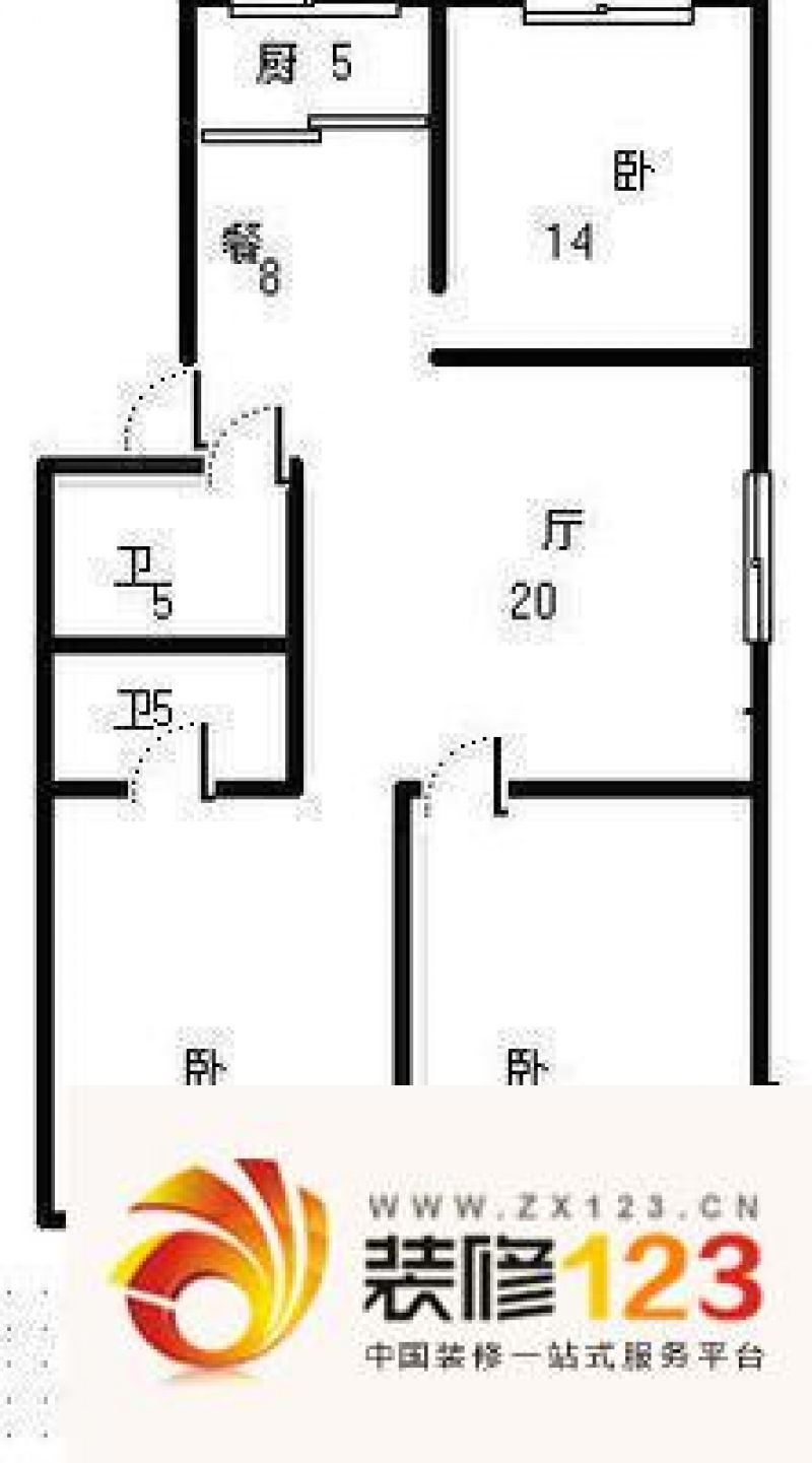 青啤花园 3室 户型图