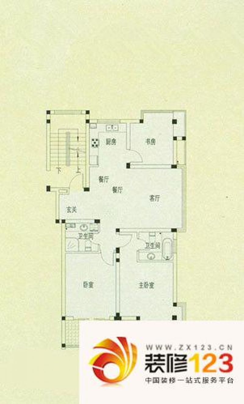 国都公寓 3室 户型图