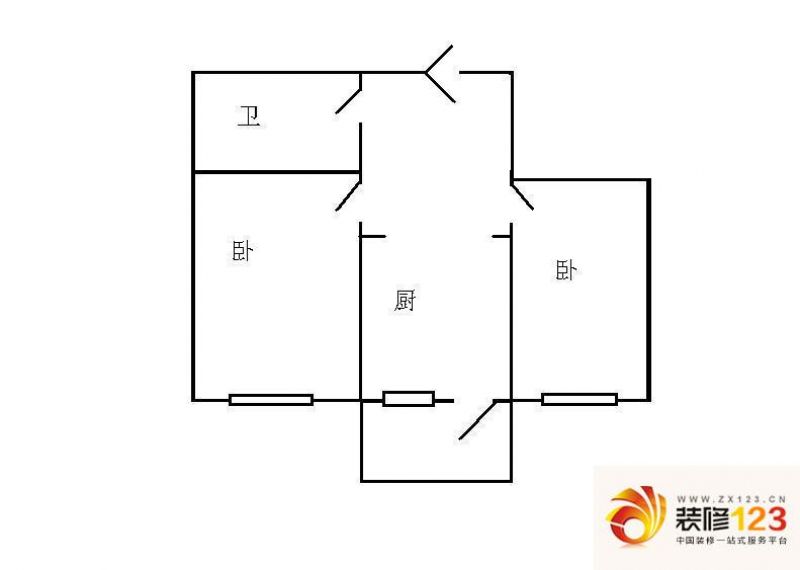 新乐小区户型图2 2室1厅1卫1厨.