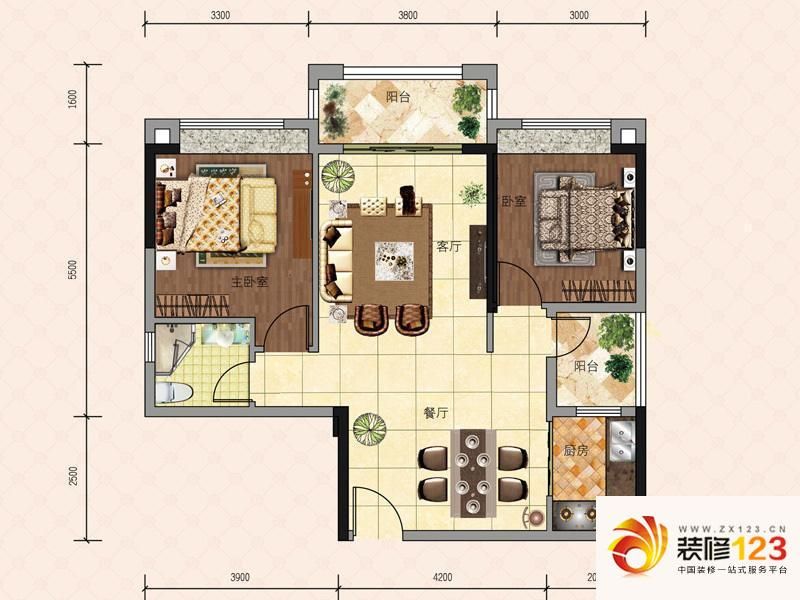 保利花城F2-4户型户型图 ...