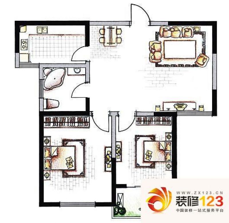 蓉湖山水B5栋C-A2户型户型图 ...