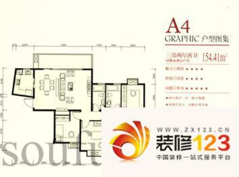 萬科金色家園戶型圖戶型圖 3室 3 .