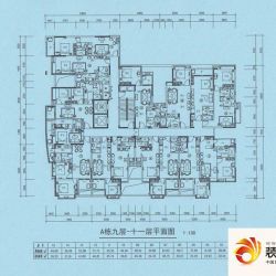 骏御华庭户型图A栋9-11层平层图  ...