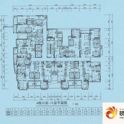 骏御华庭户型图A栋6-8层平层图  ...