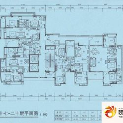 骏御华庭户型图A栋17-20层平层图 ...