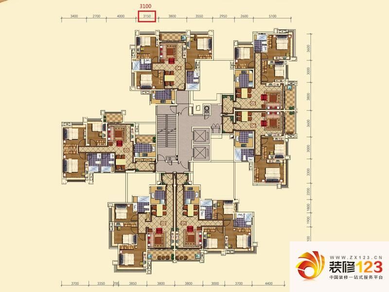 深业江悦湾户型图9座2梯平层图 ...