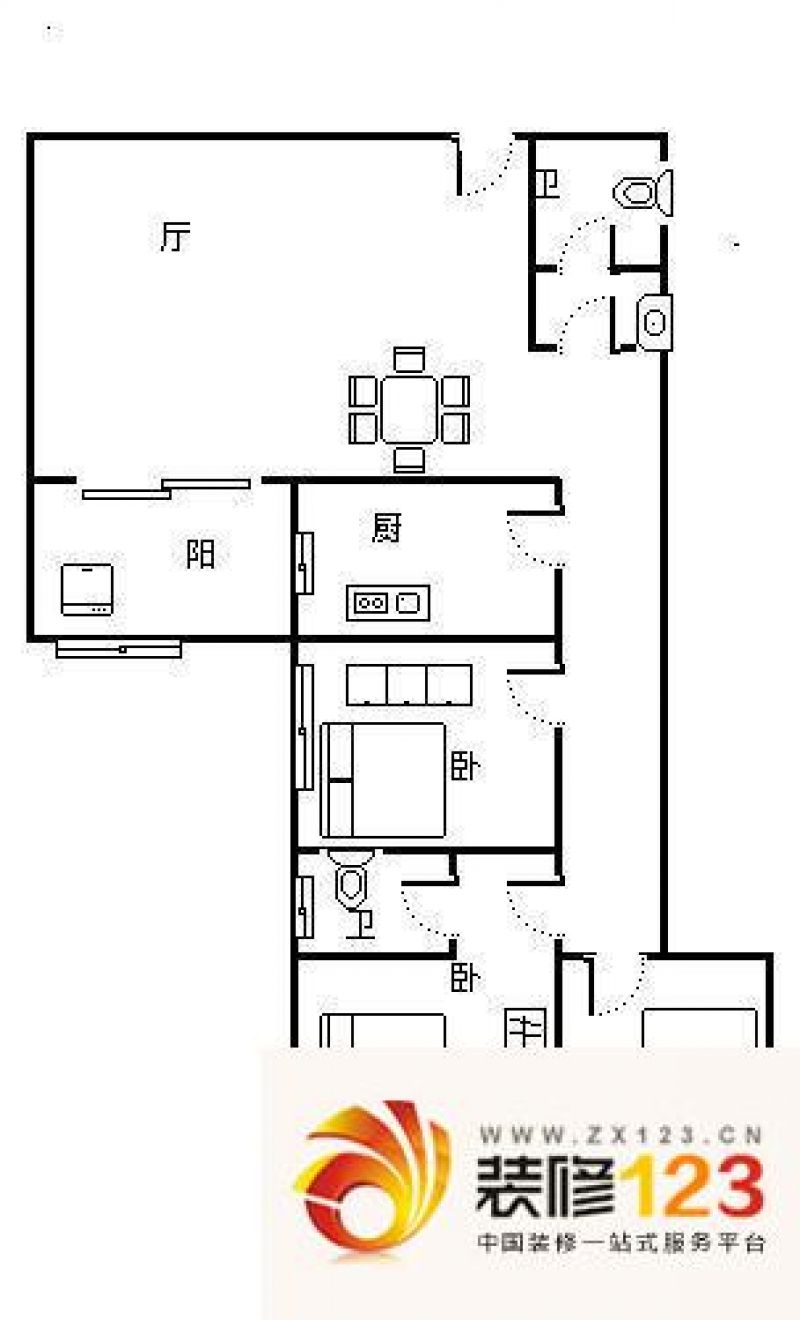 汇侨新城户型图3室2厅户型图 3室.