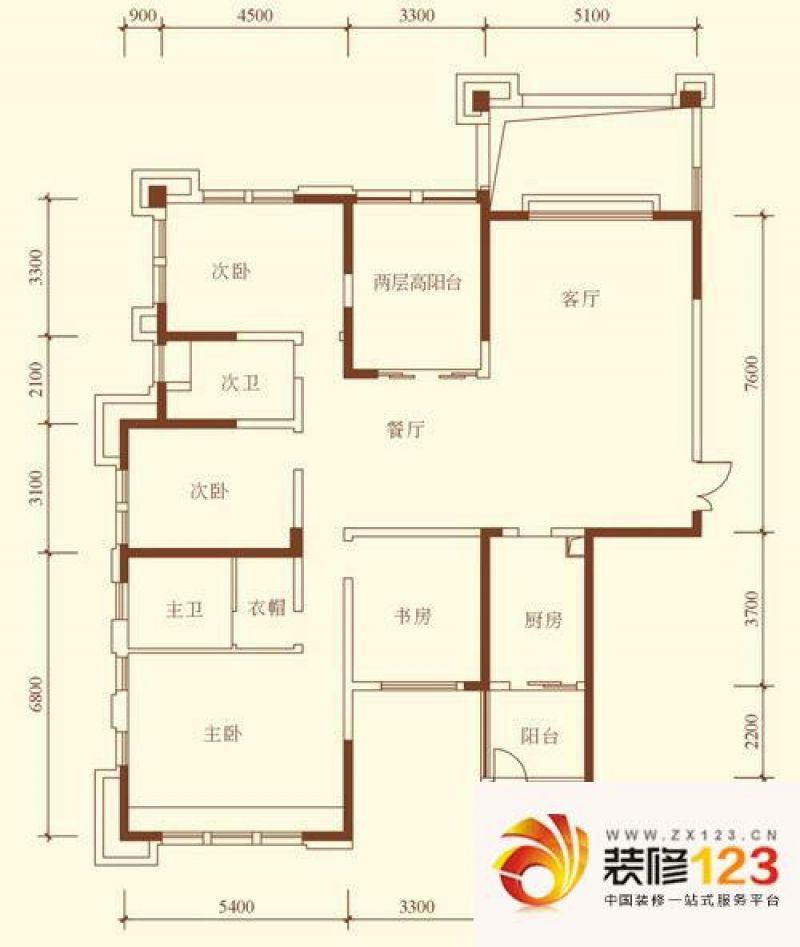 桐梓林欧城户型图k型标准层单数 .