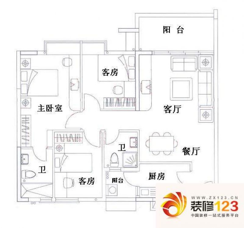 云景名都户型图3室2厅户型图 3室.