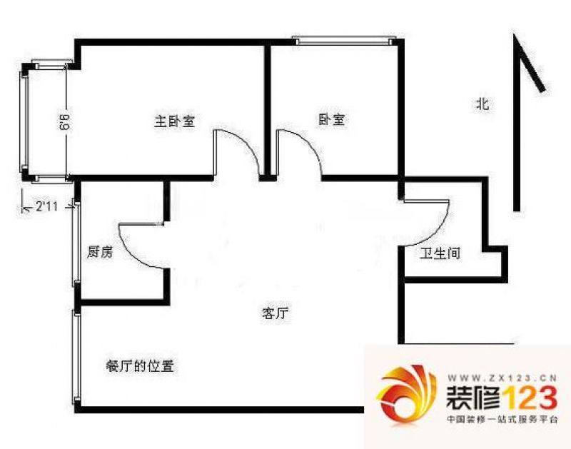 盛和家园户型图户型图 2室1厅1卫.