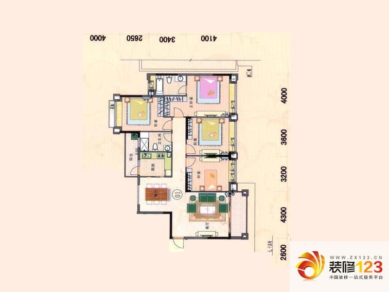 元邦明月金岸B栋01户型户型图 ...