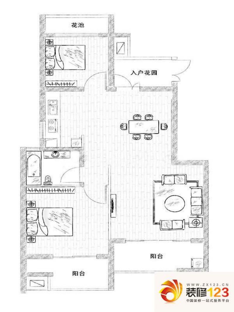 宜家国际公寓户型图二期标准层l.