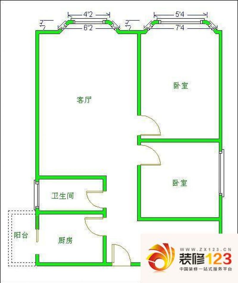 紫藤花园户型图户型图 2室2厅1卫 ...