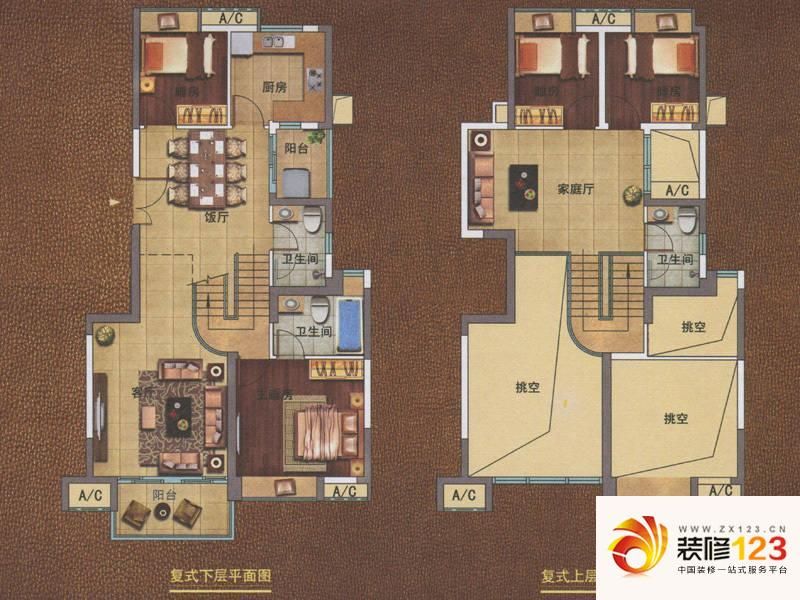 新世界云山墅胜景B户型图 ...